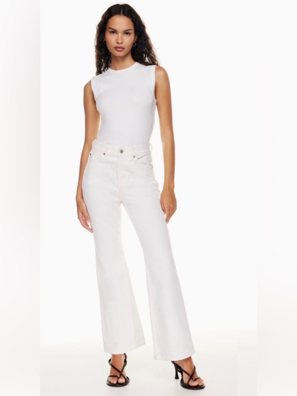 ARITZIA Denim Forum THE MARLENE '60S HIGH FLARE 30L Jeans A Little White Lie 27